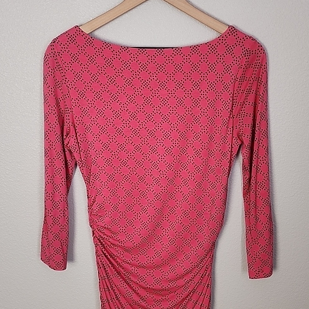 Boden Boatneck Printed Ruched Midi Dress - Picture 6 of 8